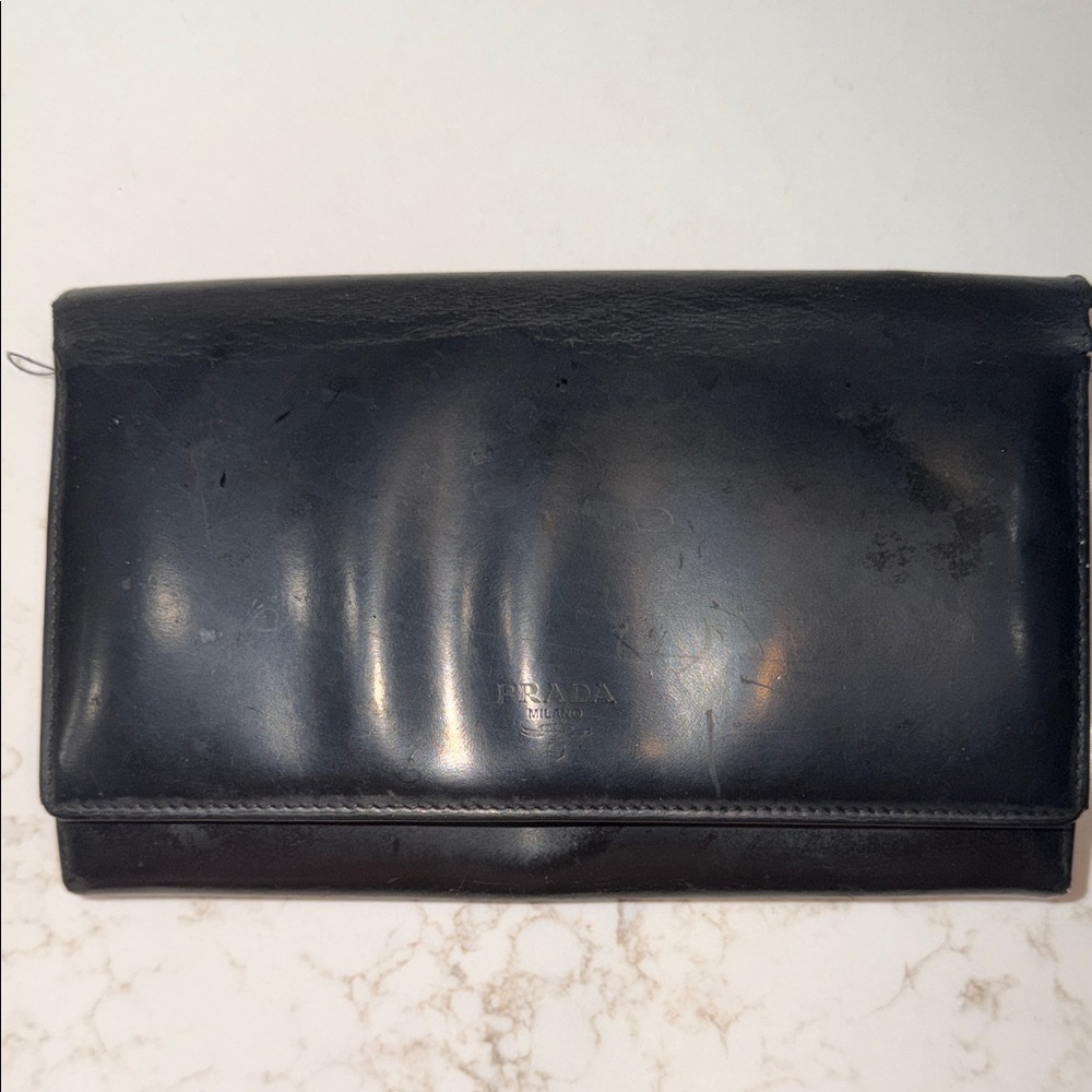 Prada Midnight Black Leather Wallet